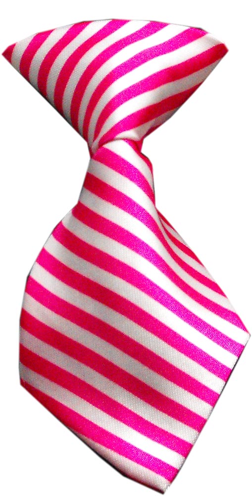 Dog Neck Tie Striped Pink